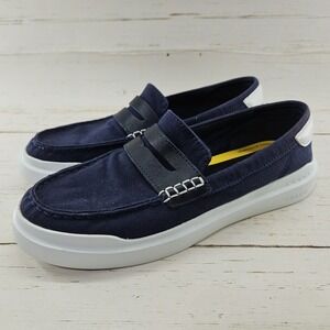 Cole Haan Womens Grandpro Rally Canvas Penny Loafers Size 9‎ B Navy Blue W23263